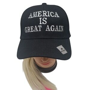 "America is Great Again" Donald Trump 45‎ - 47 Hat Black MAGA Cap, Adjustable